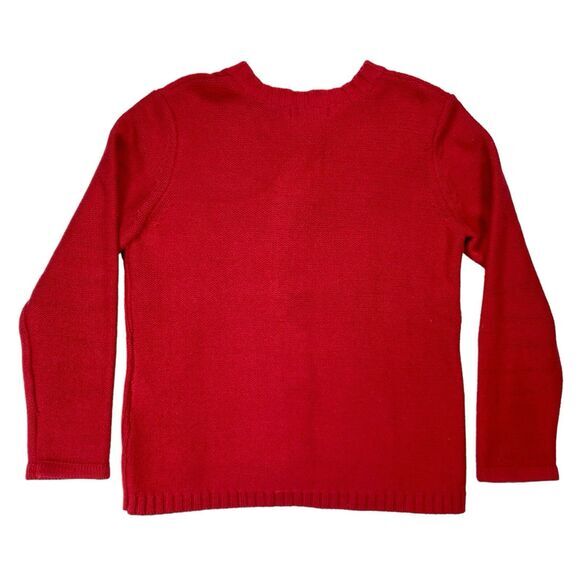 Karen Scott Cardigan Sweater Womens S Red Chunky Cable Knit Granny Cozy Academia - Picture 7 of 16